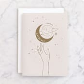 "Shoot for the stars" - Single Greeting Cards in Cream by Claudia Orengo - Front