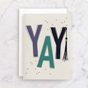 "Tassel" - Single Greeting Cards in Champagne by Jessica Williams - Front