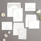 "Botanical Filigree" - Gloss-Press® Wedding Invitations in Sand by Phrosné Barwood - Invitation Suite