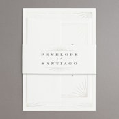 "Art Deco Border" - Gloss-Press® Wedding Invitations in Crystal by Hooray Creative - Assembled
