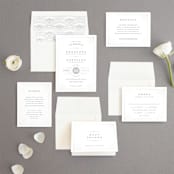 "Art Deco Border" - Gloss-Press® Wedding Invitations in Crystal by Hooray Creative - Invitation Suite