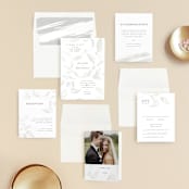 "Halcyon" - Gloss-Press® Wedding Invitations in Snow by Leah Bisch - Invitation Suite