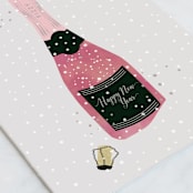"New Year Bubbles" - Single Greeting Cards in Rouge by Jan Shepherd - Close-Up