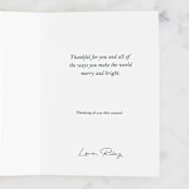 "Color Block Season's Greetings" - Single Greeting Cards in Persimmon by Lissabeth Anglin - Customizable Interior Example