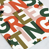 "Color Block Season's Greetings" - Single Greeting Cards in Persimmon by Lissabeth Anglin - Close-Up