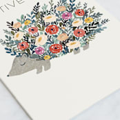 "Porcupine Bloom" - Single Greeting Cards in Snow by Afton Harding - Close-Up