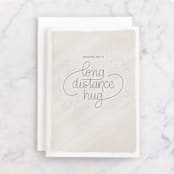 "Long Distance Hug" - Single Greeting Cards in Latte by Carolyn Kach - Front