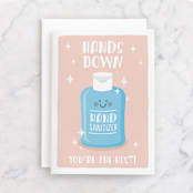 "Hands Down" - Single Greeting Cards in Blush by Susan Asbill - Front
