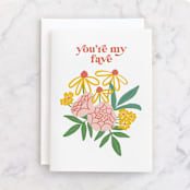 "You're My Fave" - Single Greeting Cards in Latte by Jennifer A. Smith - Front