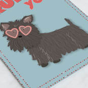 "Ruff You" - Single Greeting Cards in Powder by Hannah Knaphus - Close-Up