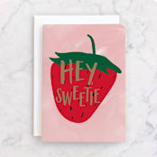 "Sweetie Strawberry" - Single Greeting Cards in Strawberry by Erika Firm - Front