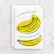 "Bunches" - Single Greeting Cards in Banana by Cherie Valenzuela - Front