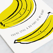 "Bunches" - Single Greeting Cards in Banana by Cherie Valenzuela - Close-Up