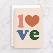"fab love" - Single Greeting Cards in Peach by Jennifer Lew - Front
