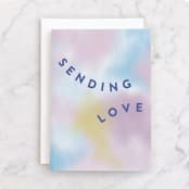 "Rainbow Haze" - Single Greeting Cards in Lavender by Katie Zimpel - Front