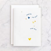 "Air Hugs" - Single Greeting Cards in Buttercup by Baumbirdy - Front