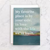 "By Your Side" - Single Greeting Cards in Ocean by Teja D - Front