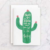 "Stuck Together" - Single Greeting Cards in Cactus by Urban Daisies - Front