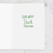 "Stuck Together" - Single Greeting Cards in Cactus by Urban Daisies - Interior