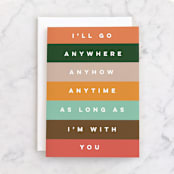 "With You" - Single Greeting Cards in Rainbow by Lissabeth Anglin - Front