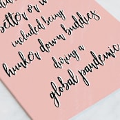 "Pandemic Buddies" - Single Greeting Cards in Salmon by Sara Heilwagen - Close-Up