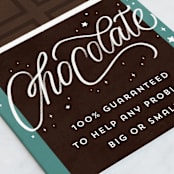 "100% guaranteed" - Single Greeting Cards in Chocolate by Erin L. Wilson - Close-Up