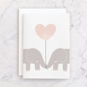 "Elephants" - Single Greeting Cards in Cotton by Lori Wemple - Front