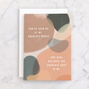 "Absolute Best" - Single Greeting Cards in Sand by Lissabeth Anglin - Front