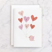 "Love Balloons" - Single Greeting Cards in Powder by Kanika Mathur - Front