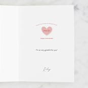 "Conversation Hearts" - Single Greeting Cards in Blush by Olivia Goree - Customizable Interior Example
