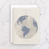 "You Mean the World" - Single Greeting Cards in Honeysuckle Vine by Gwen Bedat - Front