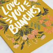 "Love You Bunches" - Single Greeting Cards in Marigold by Shiny Penny Studio - Close-Up