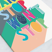"Cant Stop" - Single Greeting Cards in Lemon by Katy Clemmans - Close-Up