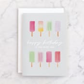 "Popsicle Party" - Single Greeting Cards in Mint by Krissy Bengtson - Front