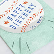 "Baseball Birthday" - Single Greeting Cards in Sky by Robert and Stella - Close-Up