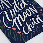 "Moonchild" - Single Greeting Cards in Grape by Hannah Williams - Close-Up