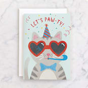 "Coolest Cat" - Single Greeting Cards in Sky by Shirley Lin Schneider - Front