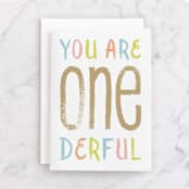 "one-derful" - Single Greeting Cards in Pastels by Susan Asbill - Front