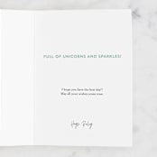 "Unicorn Magic" - Single Greeting Cards in Mint by silverscreen studio - Customizable Interior Example