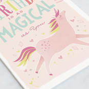 "Magical Unicorn" - Single Greeting Cards in Pink Lemonade by Karidy Walker - Close-Up