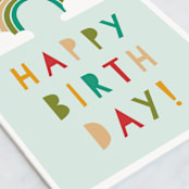 "Rainbow Wishes" - Single Greeting Cards in Sky by Katherine Moynagh - Close-Up