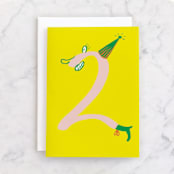 "Wonderfully two" - Single Greeting Cards in Lemon by Courtney Knight - Front