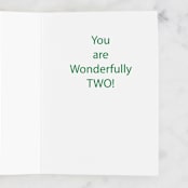 "Wonderfully two" - Single Greeting Cards in Lemon by Courtney Knight - Interior