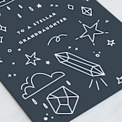 "Stellar" - Single Greeting Cards in Denim by Kristen Knechtel - Close-Up