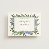 "Hydrangea Frame" - Wedding Invitations in Periwinkle by Susan Moyal - Front