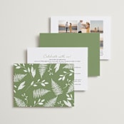 "Hydrangea Frame" - Wedding Invitations in Periwinkle by Susan Moyal - Back of Card Options