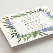 "Hydrangea Frame" - Wedding Invitations in Periwinkle by Susan Moyal - Detail