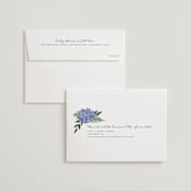 "Hydrangea Frame" - Wedding Invitations in Periwinkle by Susan Moyal - FREE Recipient Addressing