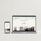 "Bloom" - Wedding Invitations in Waterfall by Kelly Watkins - FREE Wedding Website