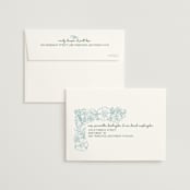 "Bloom" - Wedding Invitations in Waterfall by Kelly Watkins - FREE Recipient Addressing